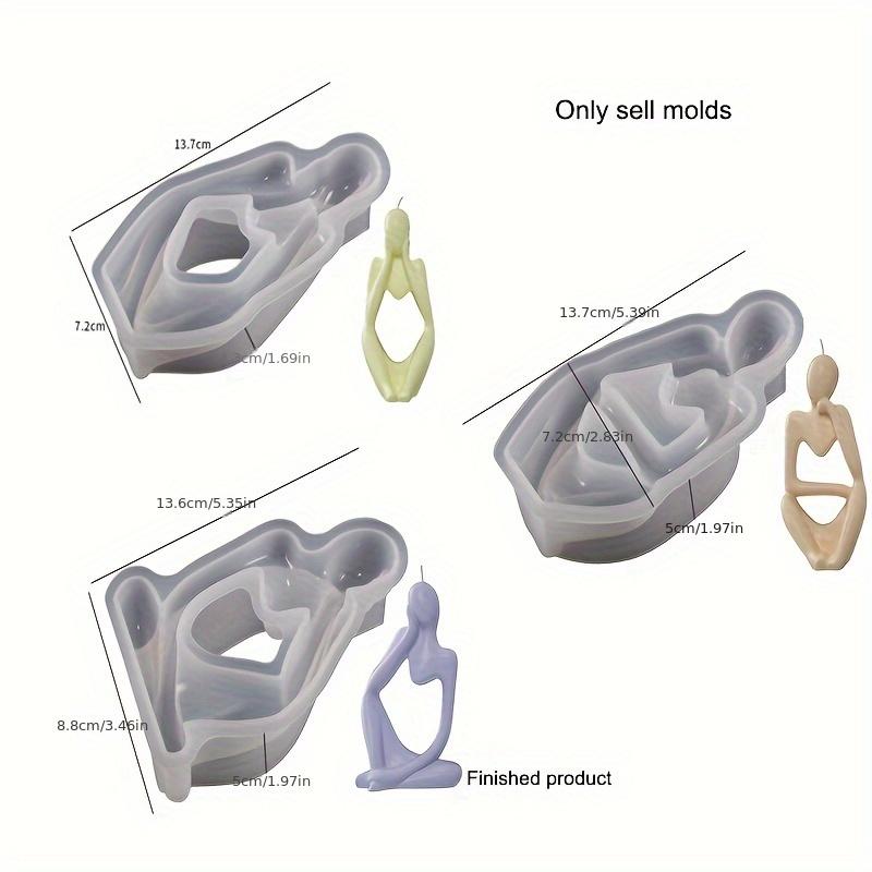 1/3 Pack Thinking Body Art Scented Candle Gypsum Ornament Mold Body Art Silicone Mold, Thinker Silicone Mold Suit