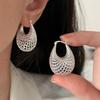Винтажные серьги из серебра 925 пробы для женщин, модные, простые, большие серьги-паутинка, ювелирные изделия, защита от аллергии, аксессуары для вечеринки