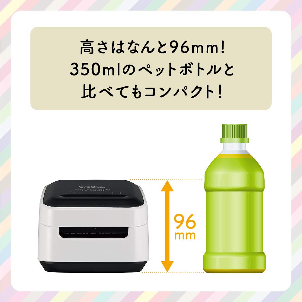 Brother Industries Термопринтер для цветных этикеток Цветной с функцией резки LAN VC-500W (Полная печать/Оригинальная этикетка/Подключение к ПК/смартфону/Оснащенный авто/Половина