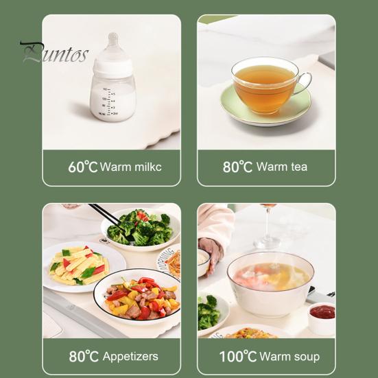 Силиконовый электрический подогреваемый лоток, портативный рулонный подогреватель для еды, 5 настроек температуры, автоматический отключающийся коврик для подогрева еды, вилка стандарта США