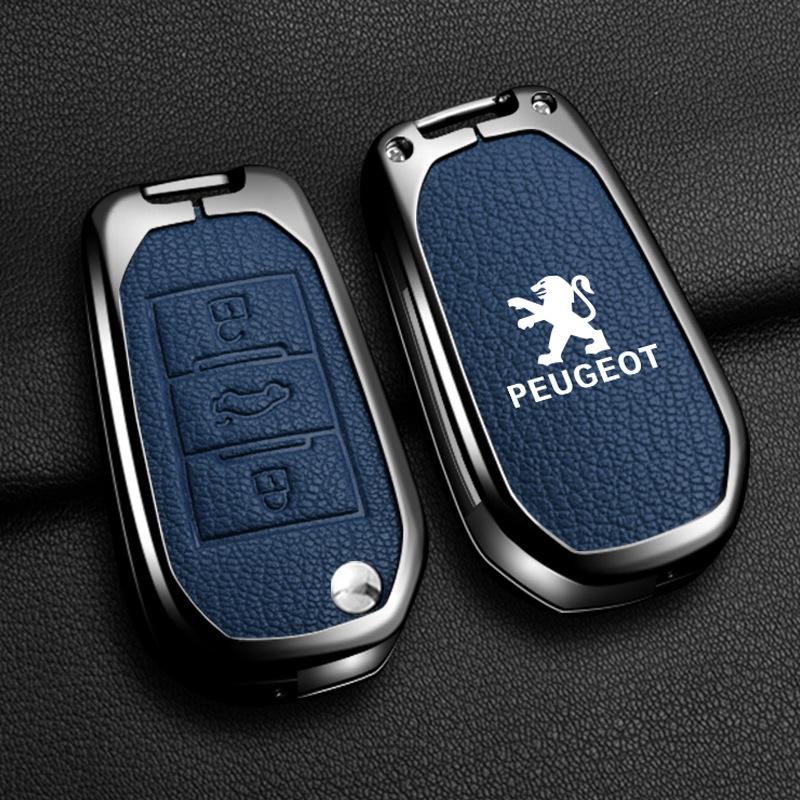 Роскошный чехол для ключа автомобиля Peugeot для 5008, 308, 408, 508, 3008, 2008, 4008 - Алюминиевый корпус с пряжкой