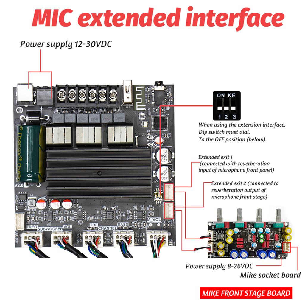 Плата усилителя мощности BT5.1 Чип TPA3221 с сабвуфером 2.1 канал 100 Вт×2+200 Вт, модуль усилителя мощности звука