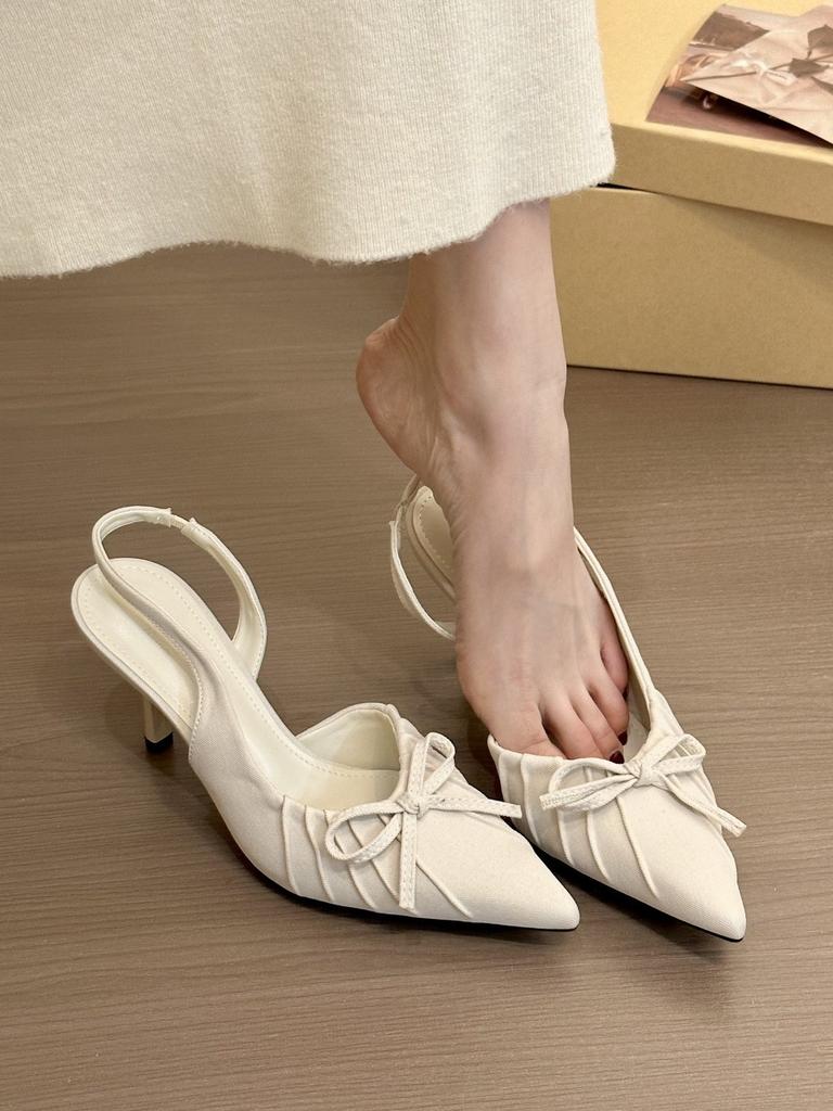 Womens Pointed High Heels For Women With Wrinkle Design And Rubber Sole For Spring Casual Comfort
