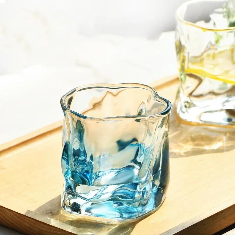 1 шт. прозрачная стеклянная кружка Glacier Wine Whiskey Coffee Cup бытовая питьевая соковая чашка неправильной формы посуда для напитков