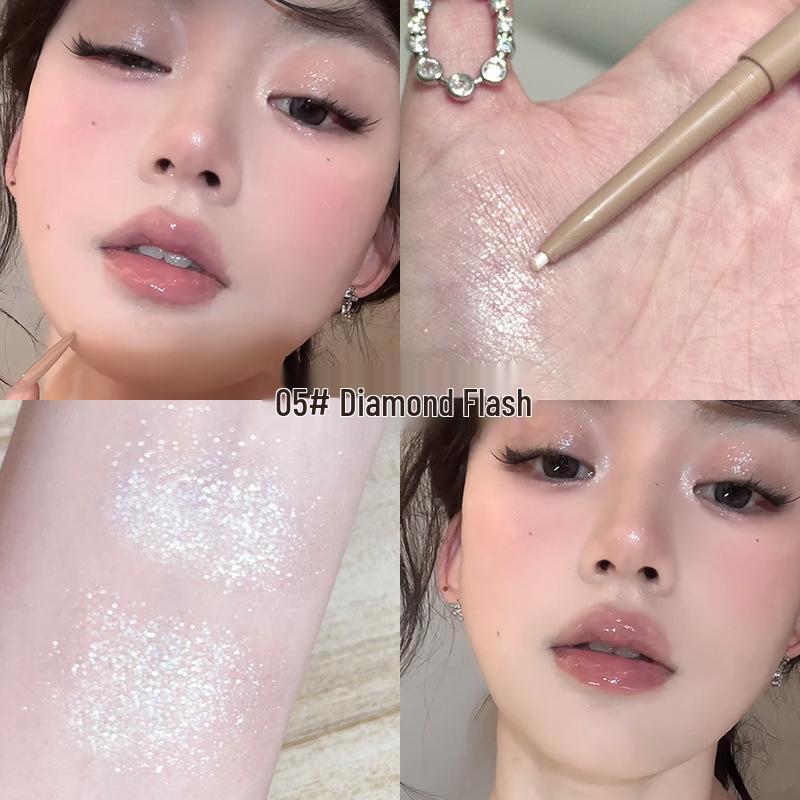 FAICCIA Перламутровый карандаш для эгё саль: Блестящий розовый гель-подводка для глаз для женщин, хайлайтер с натуральным матовым и мелким шиммером.