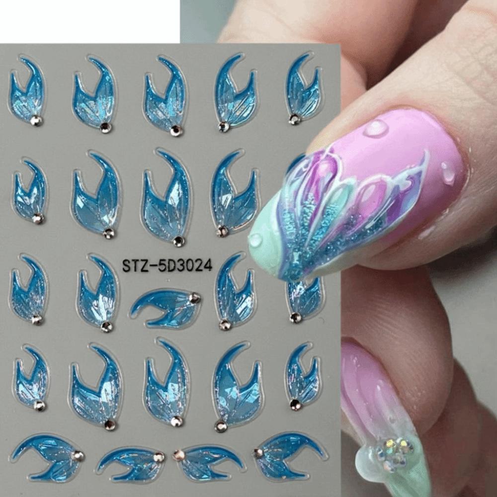 with Diamond Press on Nail Stickers Nail Decals for DIY Manicure Decorations