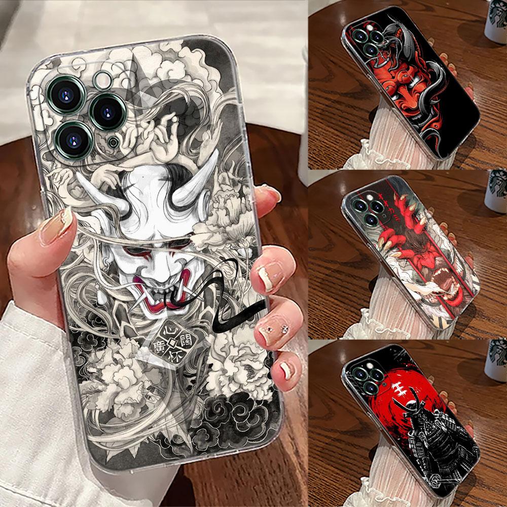 Японское искусство Самурай Ниндзя Прозрачный Чехол Для Apple iPhone 17 16 15 14 13 12 11 Pro Max Plus 16E 17Air 17Pro Чехол для Телефона Funda