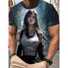 Сексуальная аниме-девушка 3D-печать Футболка Топы Мужская Мода Спорт Большой Размер Топы Футболки Сексуальные Девушки Летняя Футболка Женская Одежда
