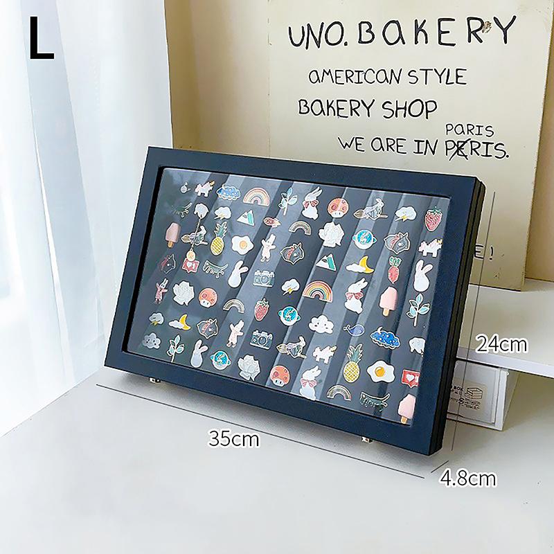 Ящик для хранения значков в виде бара, прозрачный пыленепроницаемый ящик для булавок на груди, подставка для медалей, подставка для ювелирных изделий из искусственной кожи, рамка для коллекции медалей