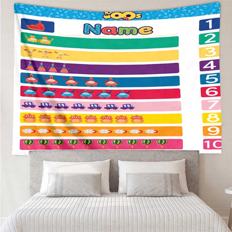 Custom Name Twirlywoos Print Tapestry, Backdrop, Easy Setup, Ideal for Bedroom, Office & Living Room, with Aesthetic Wall Hanging Decor.