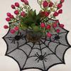 1/2/4pcs Diameter 30cm Black Lace Meal Mat Spider Web Shape Round Placemat
