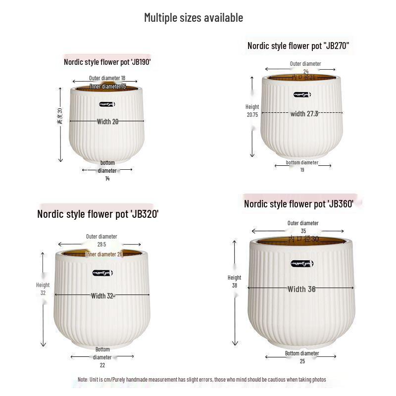 Nordic-Style High-Top Resin Flower Pot for Bird of Paradise and Areca Palm - Durable, Large Diameter