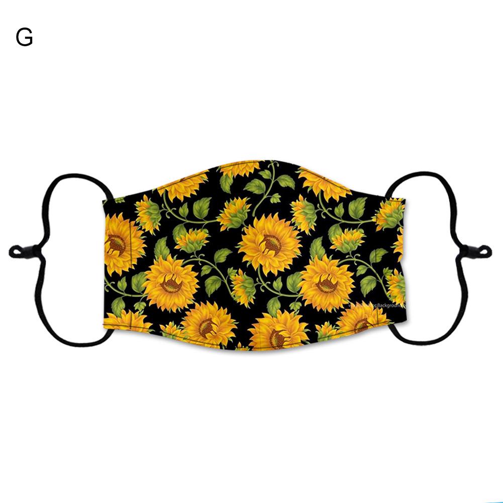 Антипылевая модная профилактическая многоразовая регулируемая маска PM2.5 от пыли унисекс с подсолнечником и дымкой для лица и рта