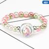 12 Styles Rainbow Unicorn Glass Beads Bracelets & Bangles For Kids Girls Party Accessories Gifts