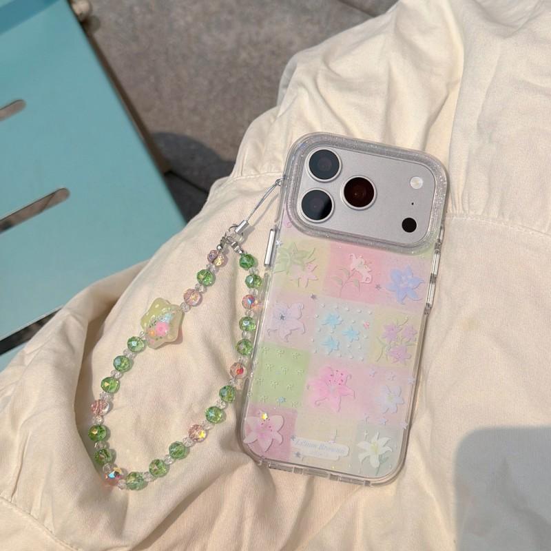 Korean Style Matte Gold Star Lily Phone Case IPhone 17 Pro Max 16 15 14 With Air Cushion Bumper