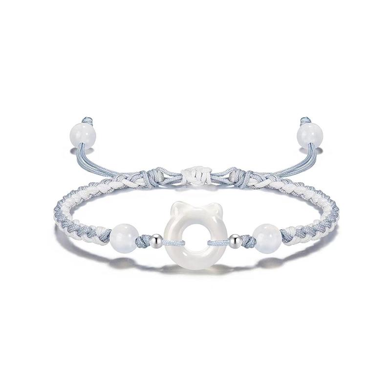 Браслет в китайском стиле с кошкой, плетеный вручную, для женщин и девочек, милый универсальный браслет, милый браслет с кошкой, ювелирные изделия, аксессуары, подарки