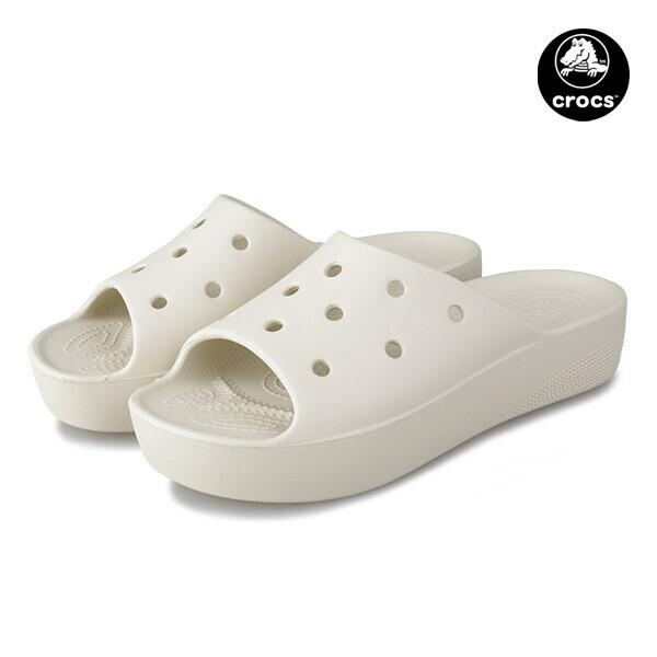Crocs Классические шлепанцы на платформе женские сандалии-тапочки на массивном каблуке кость 208180 2y2