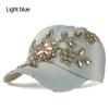 Rhinestone Women's Hat Sun Hat Golden Flowers Diamond-studded Baseball Caps Cowboy Hat Cap