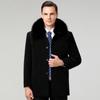 Men's Wool Coat New Style Autumn and Winter Loose Windbreaker for Middle-aged and Elderly People Warm Casual Fur Collar Coat Winter Wear