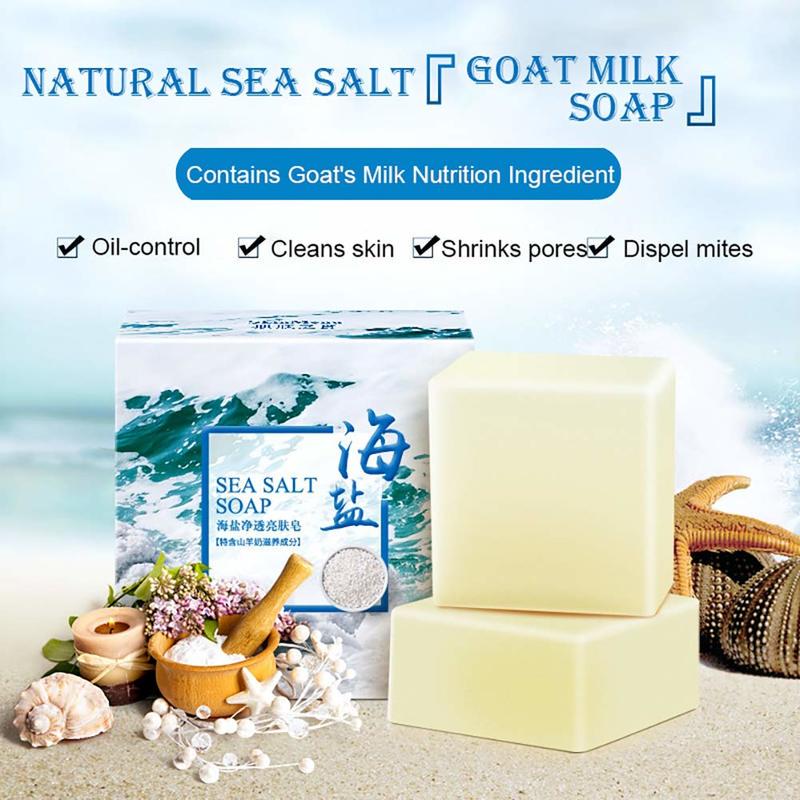 Cleaner Removal Pimple Pores Soap Goat Milk Moisturizing Skin Face Care Sea Salt Soap