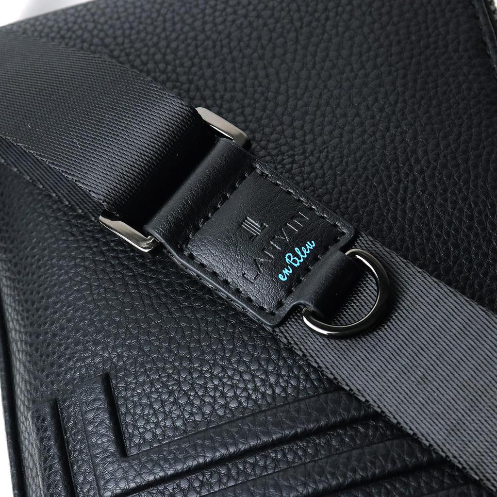 Lanvin En Bleu Tumble ClutchShoulder Bag for Men, No. 512121, Black