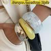 Smudging Irregular Wide Bracelet Bohemian Retro Hand Ring Exaggerated Acrylic Bangle  Decoration