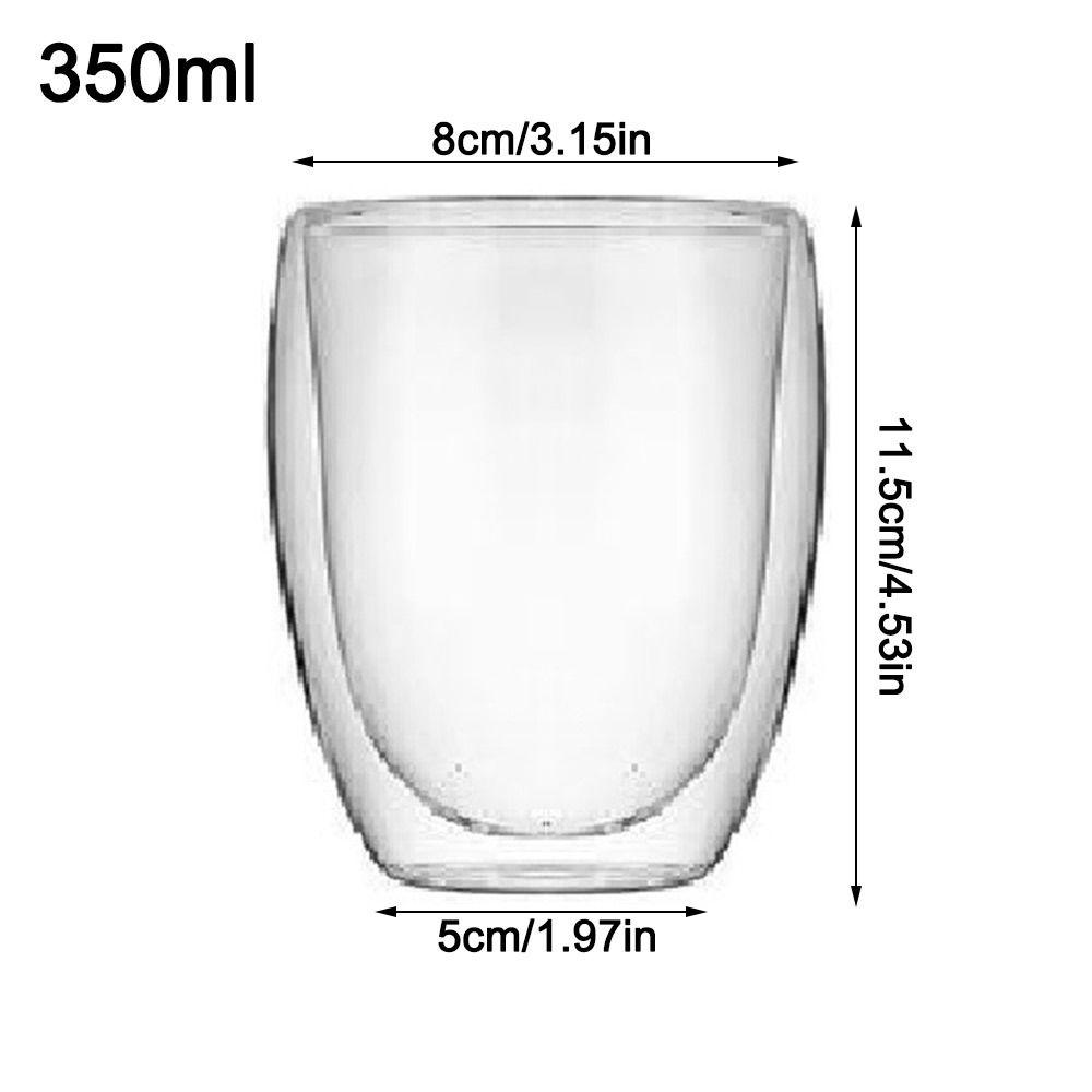 150/250/350/450 мл Чашка из высокоборосиликатного стекла с двойными стенками, термостойкая, для молока