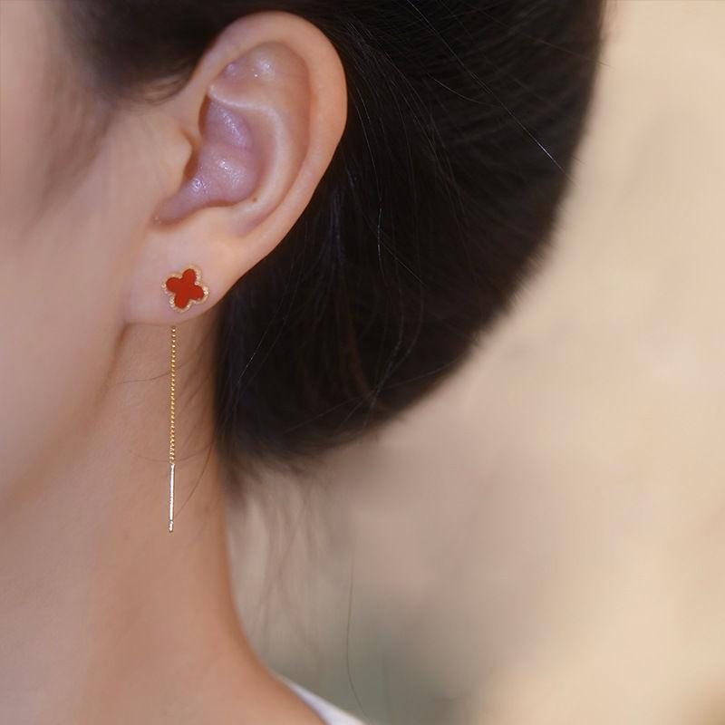 Серьги-кольца с четырехлистным клевером Женские Элегантные Модные Украшения