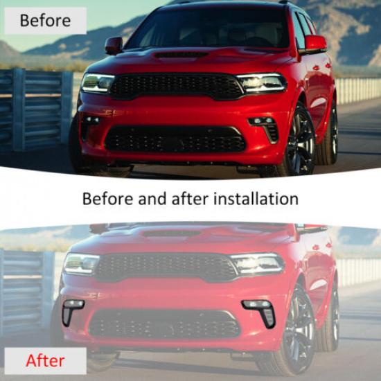 2* Fog Light Lamp Cover Trim Overlay Shell for Dodge Durango 21+ Exterior Access