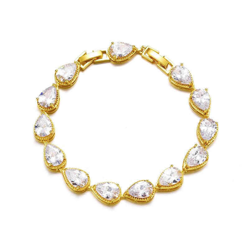 Самый продаваемый европейский и американский браслет с микро-инкрустацией из циркония ААА в форме капли воды, женская мода, свадебные украшения для невесты