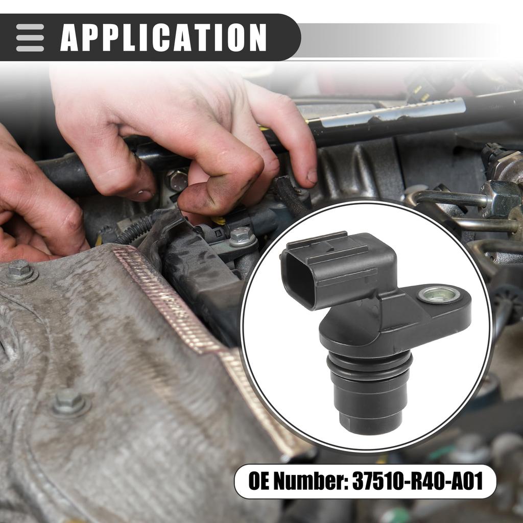 Motoforti Camshaft Position Sensor for Honda Accord 2008-2012 ABS, Part Number 37510-R40-A01, Black, 2 Pieces