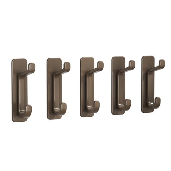 5Pcs Plastic Wall Hook No Drill Self-adhesive Heavy Duty Multi-functional Home Office Bathroom Clothes Hat Scarf Towel Bag Keys Umbrella Bag Hanger