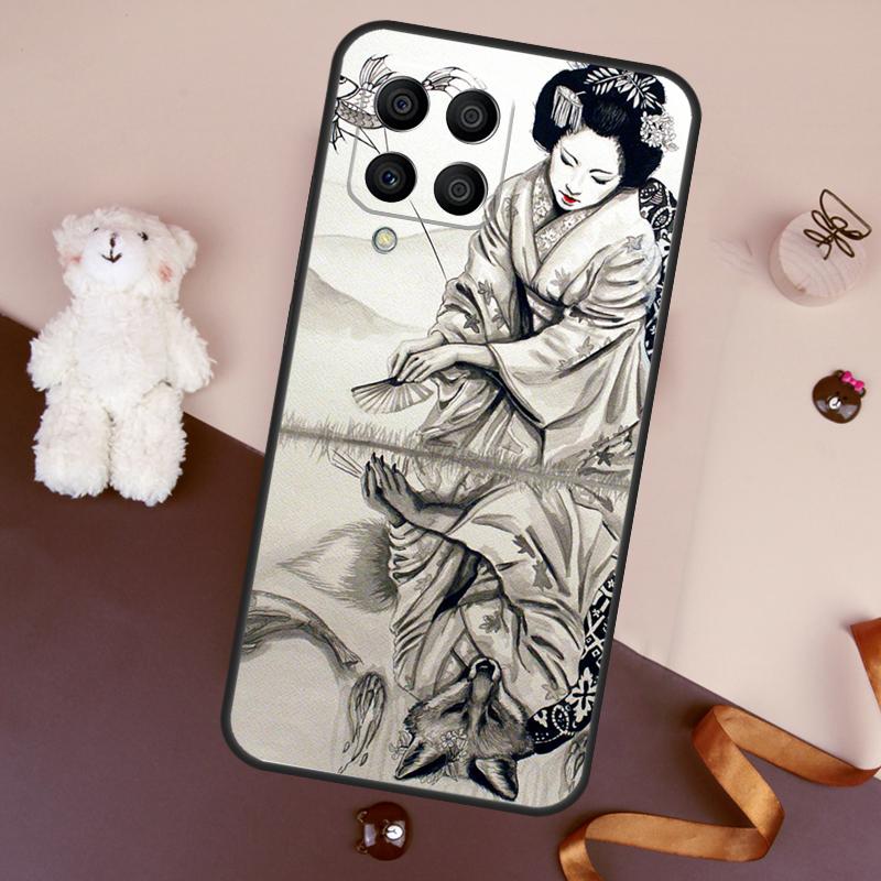 Японский чехол-гейша для Samsung Galaxy M32 M52 M14 M54 M13 M33 M53 M56 M36 M16 M31 M11 M12 M35 M55 M15 M06