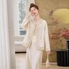 Women's 2025 Spring/Autumn Embroidered Jacquard Lace Round Neck Jacket YL717 - New Chinese Style