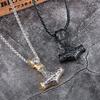 Punk Stainless Steel Norse Vikings Amulet Pendant Cord Odin's Gold Color Thor's Hammer Chain Necklaces Men Ethnic Jewelry Gifts