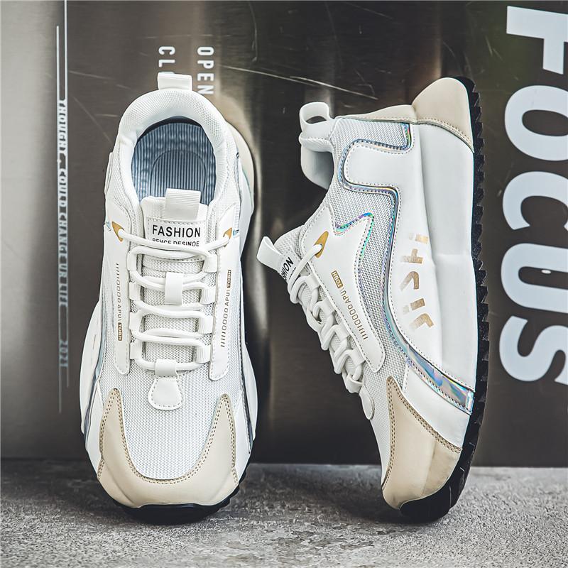 Дизайнерские мужские кроссовки, кожаные водонепроницаемые повседневные спортивные туфли, мужские легкие дышащие нескользящие туфли на платформе