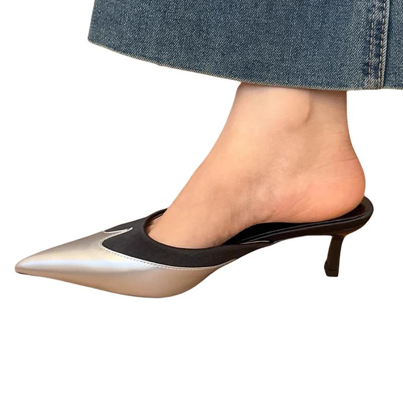 Women Slippers Pointed Toe Sexy Fashion Shoes Elegant Summer Heeled Shoes Woman  Designer Luxury Pumps Dress New Shoes Lady