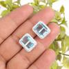 Sky Blue Topaz Gemstone 925 Sterling Silver Jewelry Zircon Stud Earrings 0.57" CZE-6-9