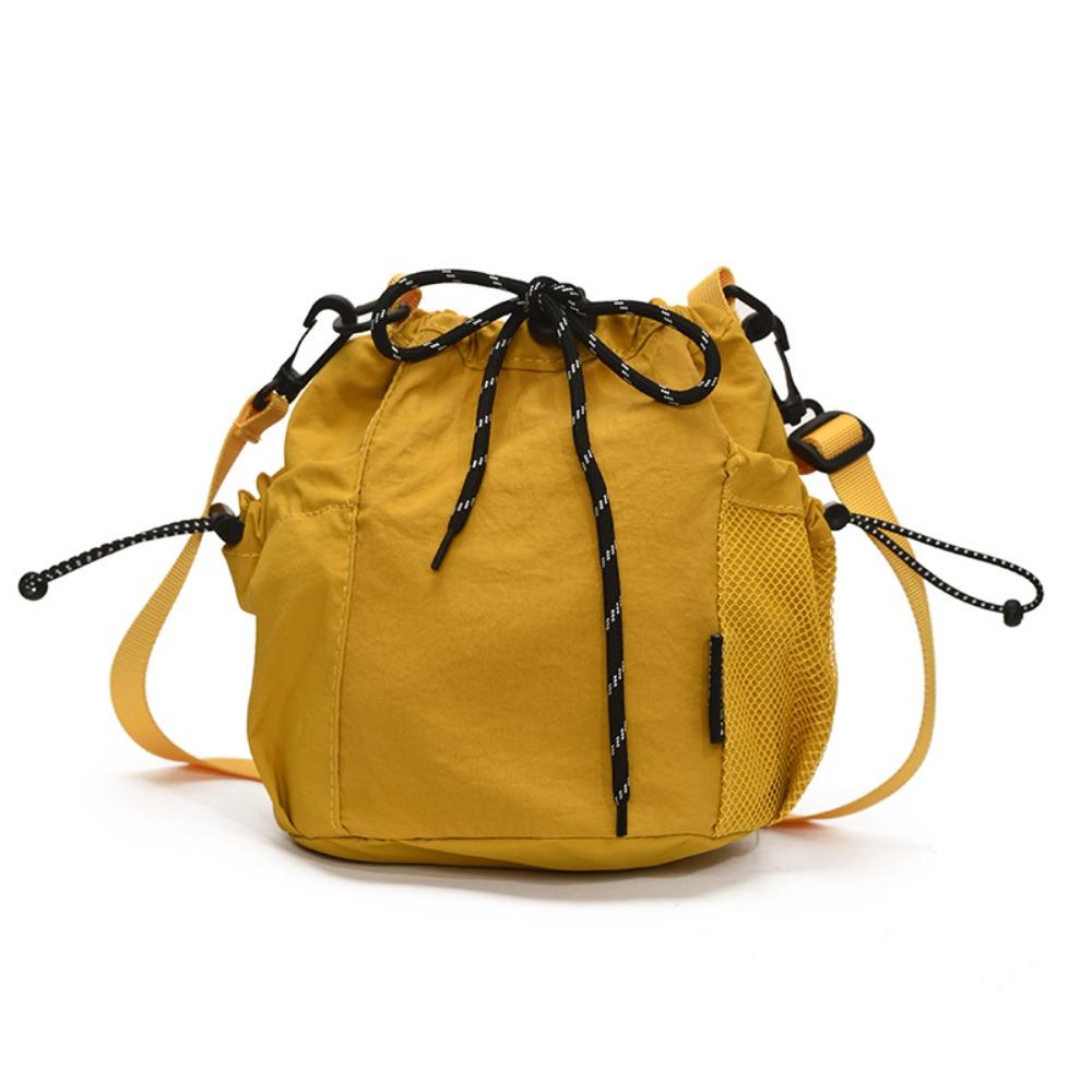 Korean Style Drawstring Bucket Bag Handbag Small Crossbody Bag Sweet Nylon Shoulder Bag  Travel