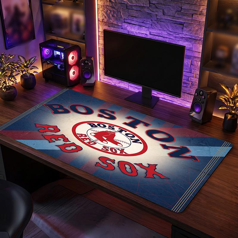 Boston Red Sox Pattern Mousepad Anti?Slip Rubber Desk Pad For Gaming Working Desktop Decoration
