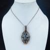 Snowflake Obsidian Pendant, 999 Copper Wire Wrapped Gemstone Handmade Dainty Jewelry Pendant, For Her