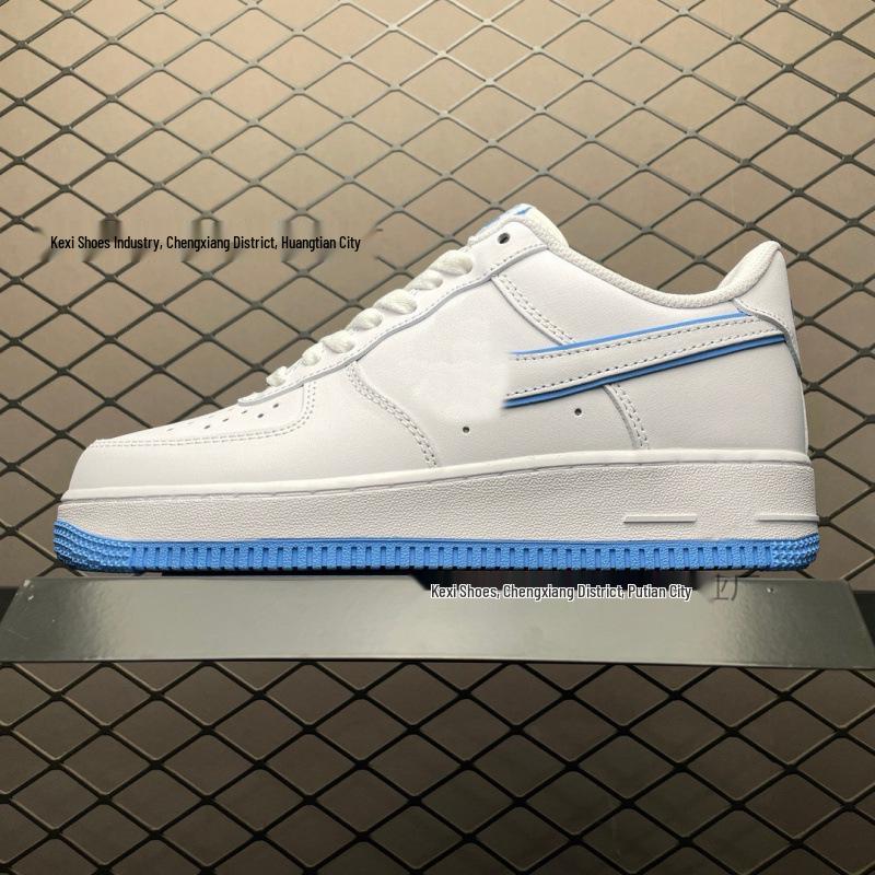 AF1 Air Force 1: Чисто-белые низкие кеды для женщин и мужчин цвета пшеницы - Повседневный стиль для пары.