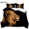 Lion and Tiger Duvet Cover Set 3D Print Tiger Bedding Set Kids Girls Boy Animal Polyester Comforter Cover Double Queen King Size