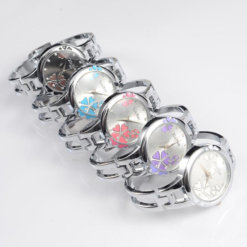 Синьхуа браслет из нержавеющей стали кварцевые часы дизайнерские женские часы с бриллиантами