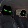 2 шт. Забавный чехол на подголовник автомобиля на Хэллоуин Декор Мультяшный принт с большими глазами Чехол на подголовник Креативный чехол на подголовник автомобильного сиденья