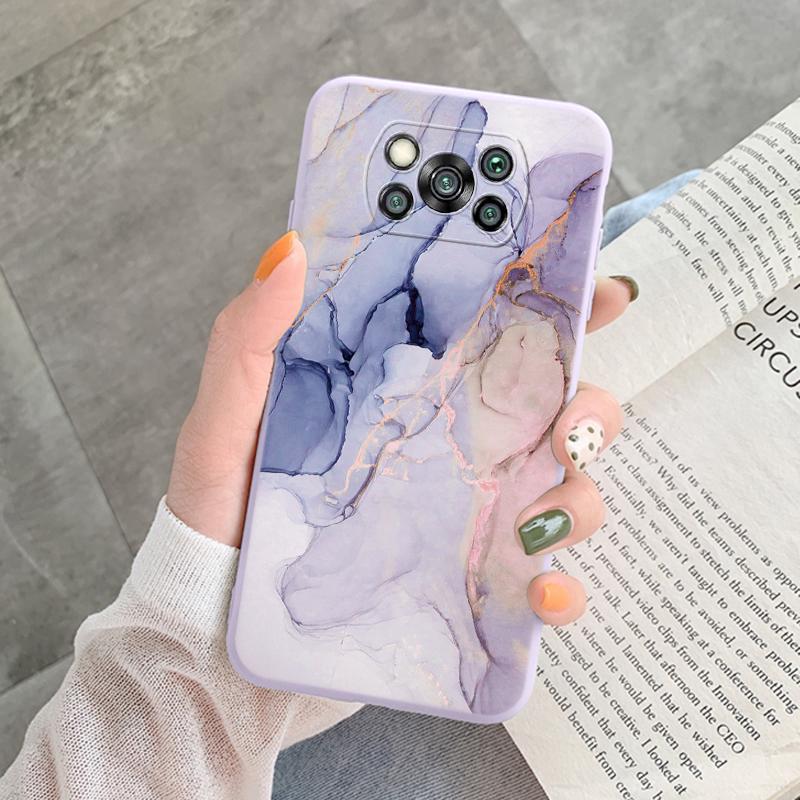 Чехол Poco X3 Pro Pocox3 NFC Роскошный Блестящий Золотая Фольга Океанский Мрамор Силиконовый Мягкий Чехол для Телефона для Xiaomi Poco X3 X5 X6 Pro