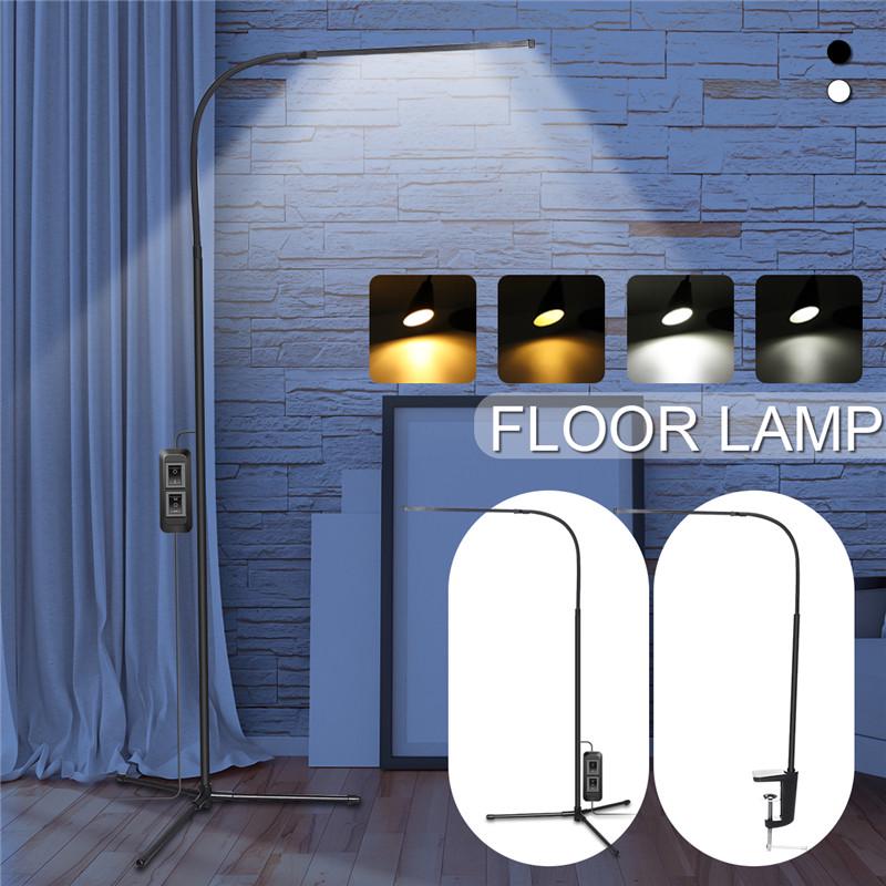 Регулируемый светодиодный торшер, вращающийся свет, диммируемый 1000 лм, белый+теплый белый, напольный для чтения, USB+клипса+вилка, линия 1,8 м, для дома, офиса, стола