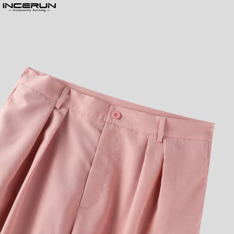 INCERUN Two Pieces Sets Men Swing Collar Sleeveless Ruffled Tanks Long Pants Outfits