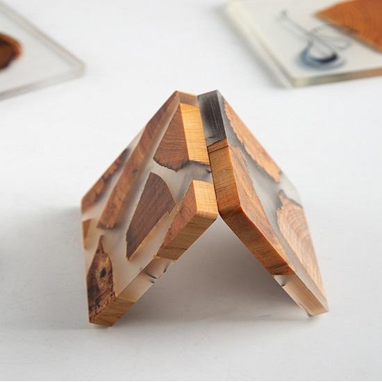 Деревянные подставки из 5 предметов | Подставки ручной работы | Твердая древесина | Деревянные подставки из смолы | Деревенские деревянные подставки | Деревянные подставки с держателем | Идеи для подарка