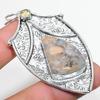 Russian Dendritic, Citrine 925 Sterling Silver Jewelry Pendant 2.76" H4p40